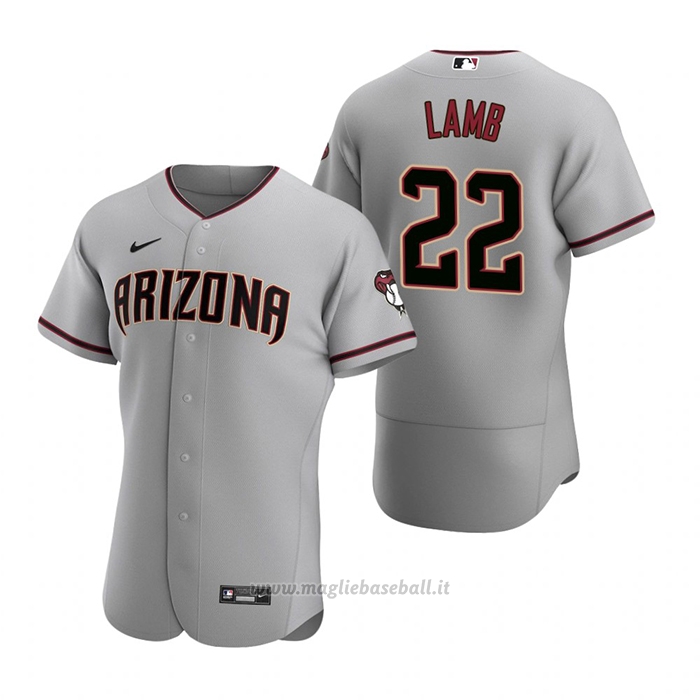 Maglia Baseball Uomo Arizona Diamondbacks Jake Lamb Autentico 2020 Road Grigio